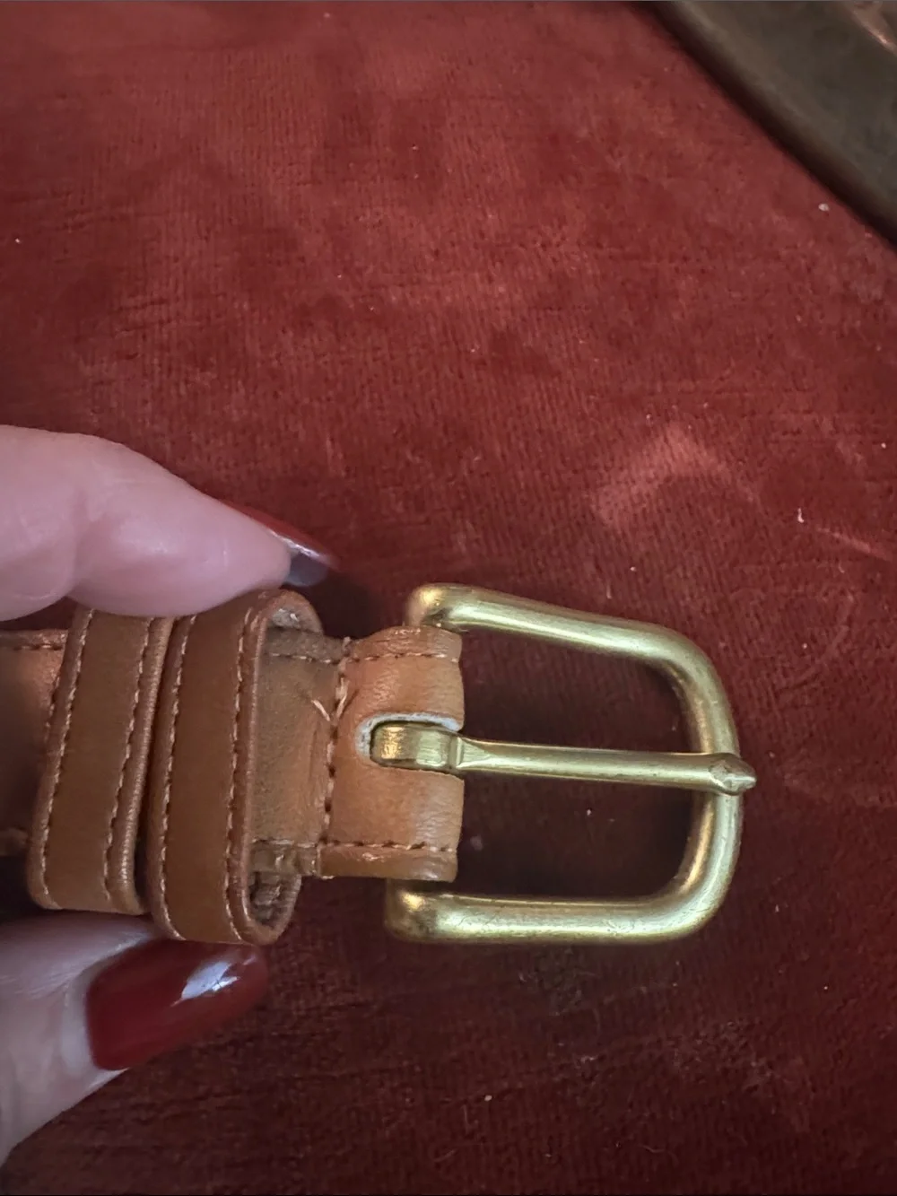 Coach Brown Leather Belt with Gold Buckle - Picture 3 of 3